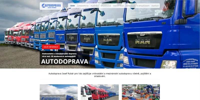 Rybar Transport - Webové stránky dopravní společnosti pro vujo.cz