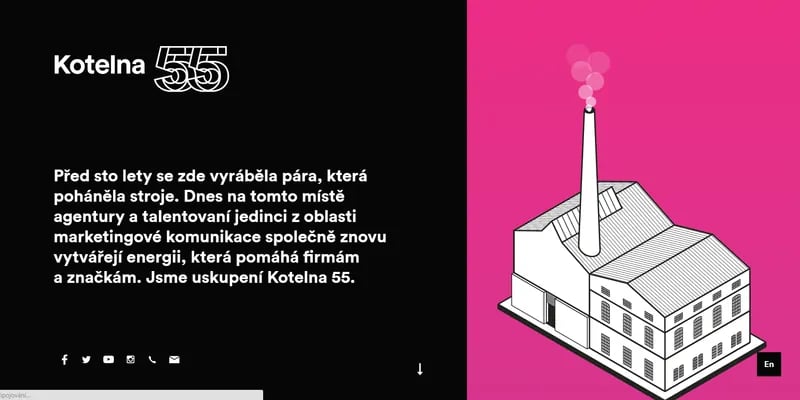 Kotelna 55 - Minimalistická webová prezentace pro vujo.cz